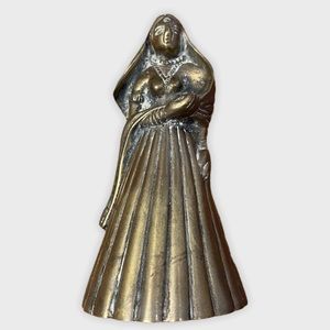 Vintage brass woman figure bell